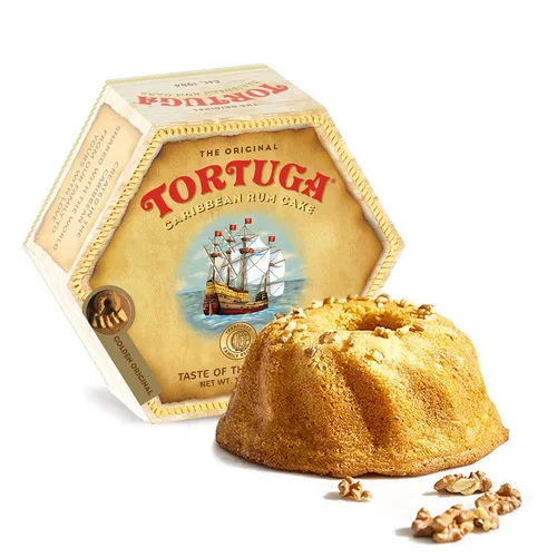 Vista 30 de Tortuga - Paquete de regalo de surtido de pasteles de ron caribeño de 4 onzas
