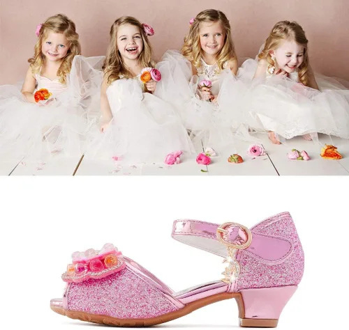 Vista 3 de Osinnme - Sandalias de boda para niña pequeña y grande