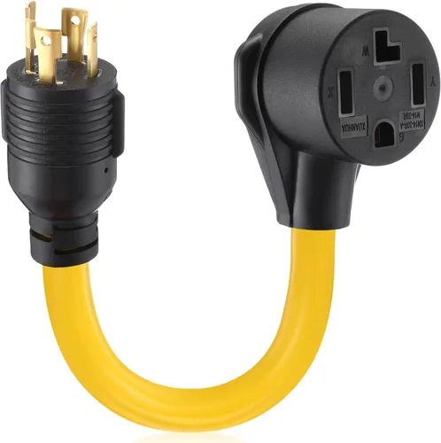 Vista 9 de Tellegloww Cable adaptador de generador a secadora de 30 amperios de 6.6 pies compatible con NEMA L14-30P a 10-30R, generador de bloqueo de 4