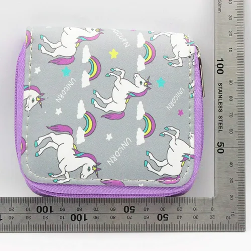 Vista 6 de Monedero lindo de unicornio con cremallera para niñas adolescentes y niñas con borlas, Unicornio, Lindo