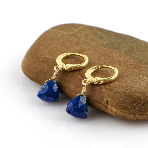 Vista 30 de Aretes de aro de cristal afganita natural Piedras afganas de alto grado Aretes chapados en plata Gota lisa Joyas de piedras preciosas hechas