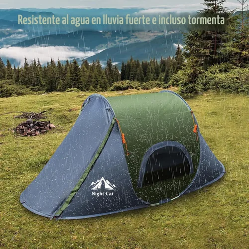 Vista 5 de Night Cat - Tienda de campaña desplegable para 1 persona, impermeable, instantánea, fácil de instalar, para exteriores