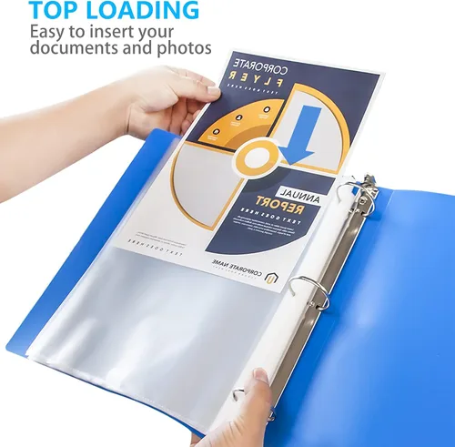 Vista 3 de VST Protectores de hojas resistentes de 8.5 x 11 pulgadas para carpeta de 3 anillas, protectores de páginas transparentes de 3 mil, fundas