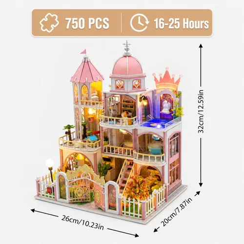 Vista 2 de Kit de rincón de libros para bricolaje con luz LED, casa de muñecas en miniatura, rompecabezas de madera 3D, decoración de estantería, regalo