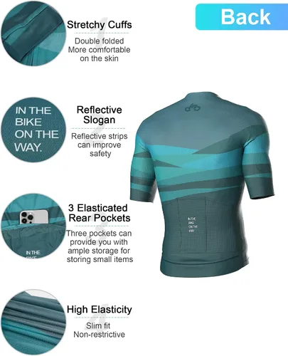 Vista 4 de INBIKE Maillot de ciclismo Pro Race Fit Bike Bike Bike Camisa Hombres Top Ligero Reflectante Secado Rápido