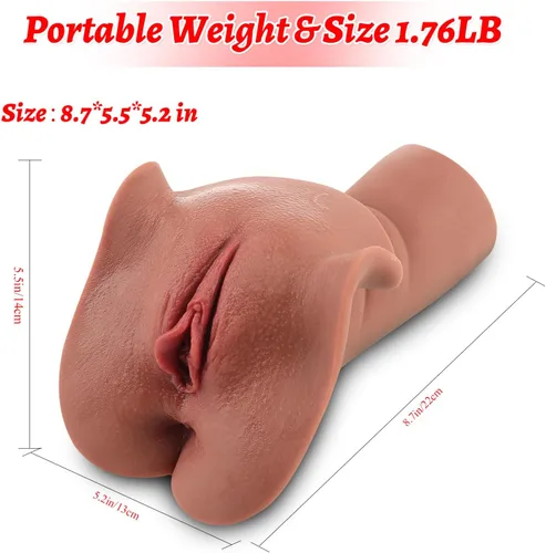 Vista 6 de Coño de bolsillo para masturbador masculino, muñeca sexual con vagina texturizada realista y ano apretado, juguete sexual para hombres masturbación