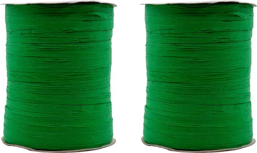 Vista 5 de Paquete de 2 rollos de cinta de rafia de papel de 200 yardas para embalaje y decoración de papel kraft (aguamarina)
