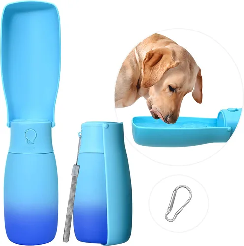 Vista 9 de Botella de agua para perros, cuenco de agua de viaje para cachorros, dispensador de agua portátil a prueba de fugas para cachorros, botella de agua