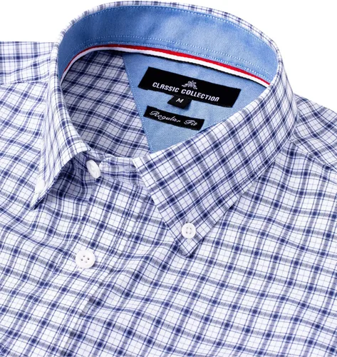 Vista 3 de Alimens & Gentle - Camisas a cuadros con botones para hombre, camisas de vestir de manga larga, de algodón, corte estándar