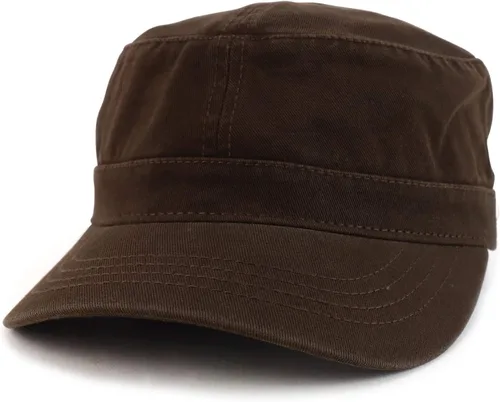 Vista 11 de Trendy Apparel Shop Gorra de béisbol ajustable con parte superior plana militar Caqui oscuro