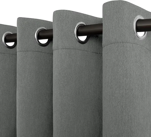 Vista 22 de Easy-Going - Cortinas opacas con aspecto de lino para oscurecer la habitación, con ojales para ventana, cortinas para dormitorio, sala de estar