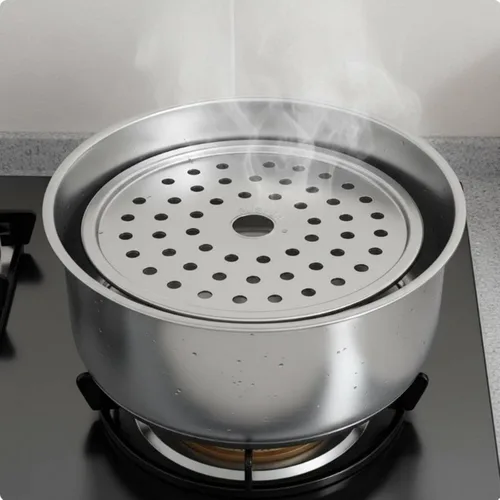 Vista 3 de Soporte de cocina de acero inoxidable, bandeja de inserción 304 de metal resistente al óxido, patas desmontables adecuadas para comidas de uso