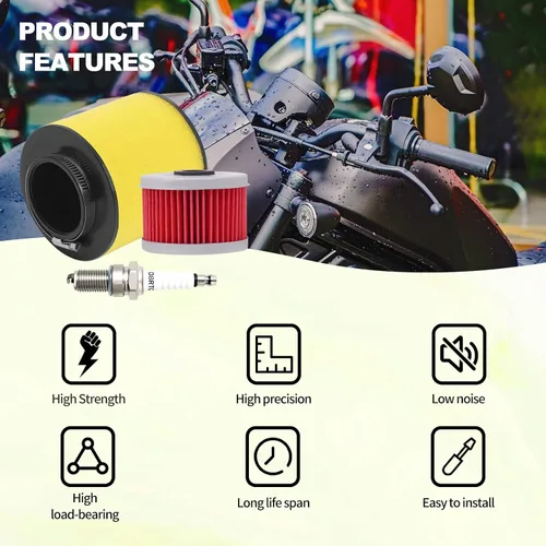 Vista 5 de 17254-HM8-000 Filtro de aire y filtro de aceite y bujía compatible con Honda Recon 250 TRX250 TRX250TE TRX250TM Sportrax TRX250EX TRX250X ATV