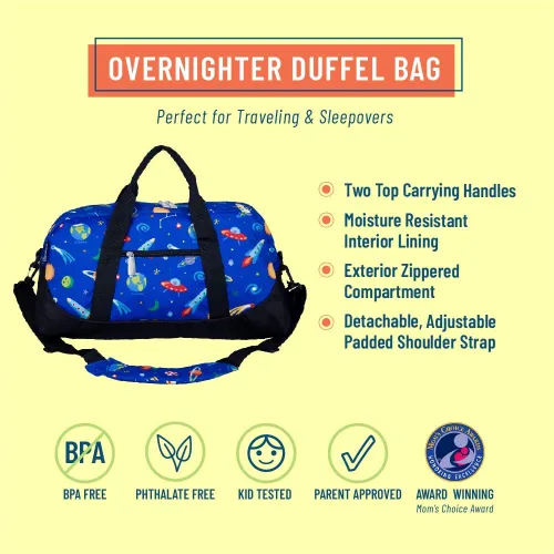 Vista 2 de Wildkin - Bolsa de viaje para niños y niñas, tamaño equipaje y perfecto para la práctica después de la escuela o un fin de semana o viaje nocturno