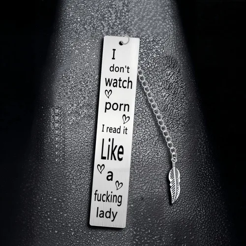 Vista 3 de Marcapáginas divertidos, regalos con texto en inglés "I Don't Watch Porn. I Read it Like a Lady", regalo para mujeres, niñas, hija, tía, hermana