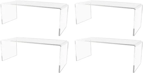 Vista 35 de Marketing Holders Plataforma elevadora de acrílico transparente Pantalla cuadrada de 3 pulgadas de ancho de 3 lados Encimería Escaparate