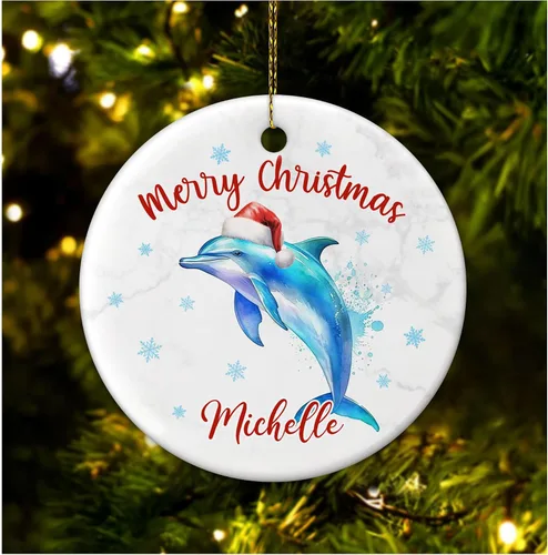 Vista 12 de Hyturtle Adorno de Navidad personalizado para los amantes de los ajolotes – Adorno de cerámica con nombre personalizado de Feliz Navidad – Lindo