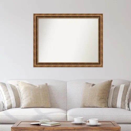 Vista 144 de Amanti Art Espejo de pared personalizado no biselado (25 x 25 pulgadas), marco de bronce acentuado, varios tamaños personalizados, espejo de baño