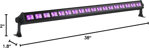 Vista 8 de Barra negra de luces, de OPPSK, cono 9 LEDs de 3 W, luz negra, negro metálico