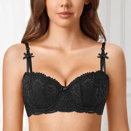 Vista 2 de Hebilla frontal para mujer, sin anillo de acero, ropa interior para reunión de senos pequeños, ajuste delgado, brasier ajustable