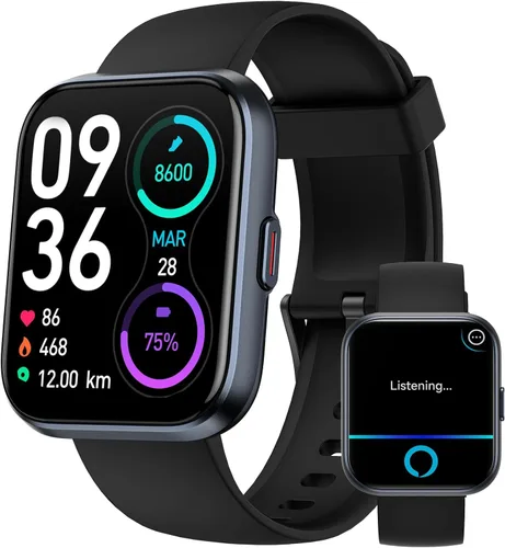 Vista 8 de Reloj inteligente aeac para hombres y mujeres, con Alexa incorporada y llamada Bluetooth estable, con monitor de frecuencia cardíaca/SpO2/sueño, 100
