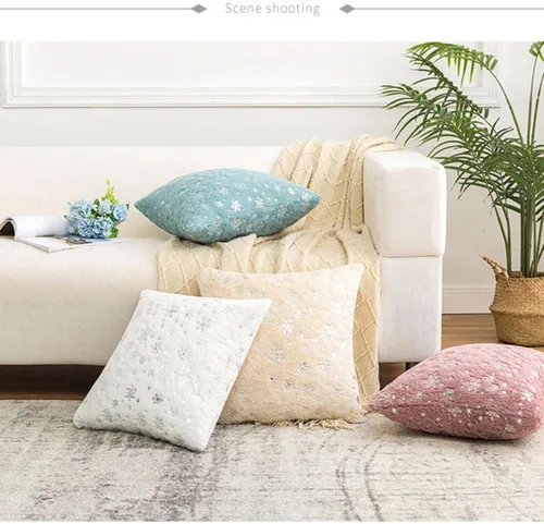 Vista 6 de MOJUN Fundas de almohada de Navidad, paquete de 2 fundas de almohada decorativas suaves y bonitas con fundas de almohada impresas con purpurina
