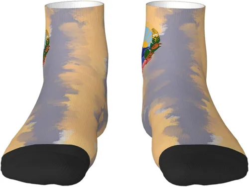 Vista 2 de Coat Of Arms Of North Macedonia Ankle Socks Winter Low Cut Sports Warm Comfort Breathable Casual Socks For Mens And Womens