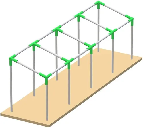 Vista 8 de GoodsZone Juego de Herrajes para Toldo 1-3/8" Techo Inclinado Carport Gazebo Lean to Cobertizo Conectores de Marco Acoplamiento, Juego Completo