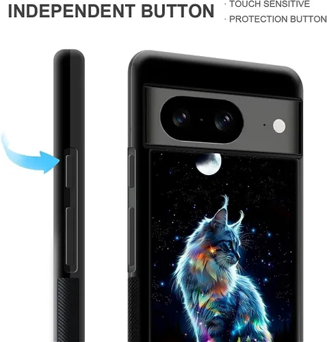 Vista 1775 de Compatible con Google Pixel 4A 5G Mobile Case Creative Acrylic Panel trasero Silicona Protección Grip especialmente diseñado para Google Pixel 4A 5G