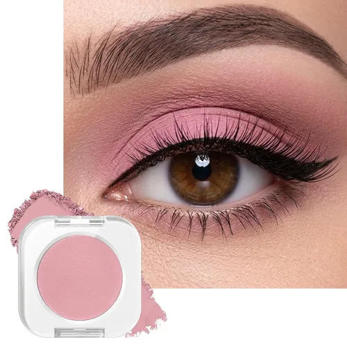 Vista 15 de Erinde Paleta de sombra de ojos blanca mate, sombra de ojos en polvo prensado blanco, ultra mezclable, color pigmentado, larga duración, base