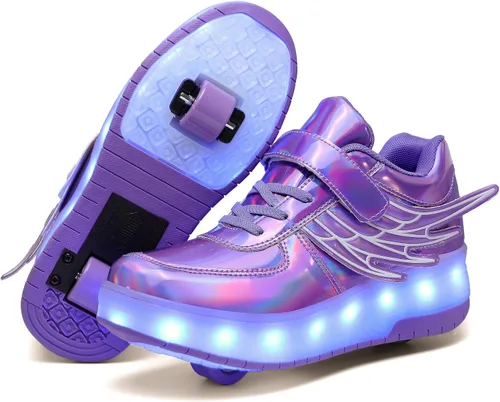 Vista 8 de Roller Skate Shoes for Kids Boys Girls LED Roller Sneakers Light Up Fashion Flashing Wheels Shoes Rechargeable