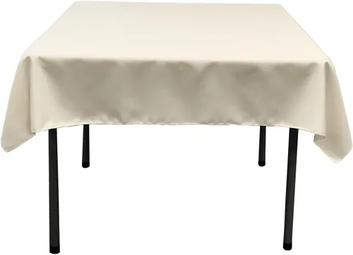 Vista 90 de LA Linen. Mantel cuadrado de popelina de poliéster