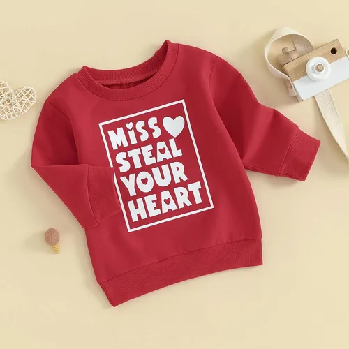 Vista 17 de Sudadera con cuello redondo para el día de San Valentín para bebé, niña, niño, para el día de San Valentín
