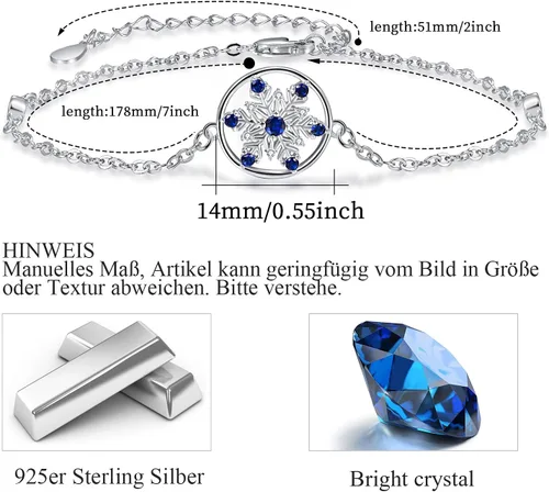 Vista 5 de Pulsera de mariposa, piedra lunar, margarita, corazón infinito, asta, nudo celta, plata de ley 925, circonita cúbica sintética, regalo para mujeres