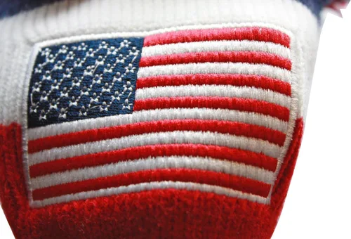 Vista 3 de USA Majek Golf Driver #1 Bandera de Estados Unidos Patriota Pom Pom Knit Edición Limitada Vintage Classic USA Stars US Rojo Blanco Azul Retro