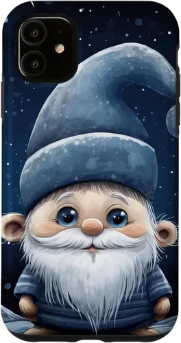 Vista 8 de iPhone 16 Funny Winter Gnome For Christmas Cute Xmas Snowflake Pattern Case