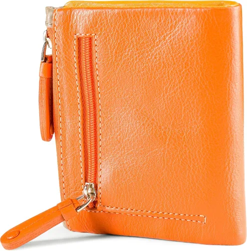 Vista 3 de VISCONTI Mojito M77 - Cartera compacta de piel suave, multicolor, 3.5 x 4.3 pulgadas, Negro -, Cartera con cremallera