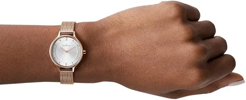 Vista 2 de Skagen Anita - Reloj casual de malla de acero de cuarzo para mujer