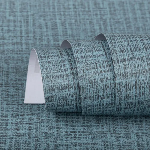Vista 20 de TANONE Papel de Contacto Despegar y Pegar (15.8in x 197in), Papel Tapiz de Tela de Hierba Autoadhesivo Removible, Papel de Pared de Tela de Lino