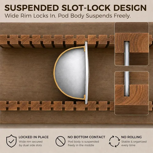 Vista 4 de MinBoo Soporte de bambú para almacenamiento de cápsulas de café para mostrador compatible con Nespresso Vertuo Vertuoline Cápsulas para cocina