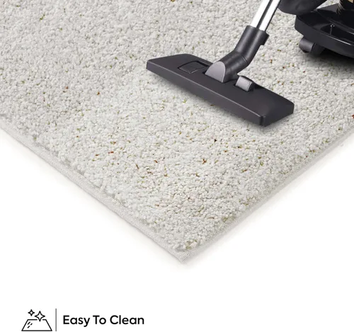 Vista 4 de Ambiant Alfombras de Área de Color Sólido Aptas para Mascotas Blanco Hueso - Rectángulo de 8' x 10', Interior, Resistente a las Manchas, Perfecta