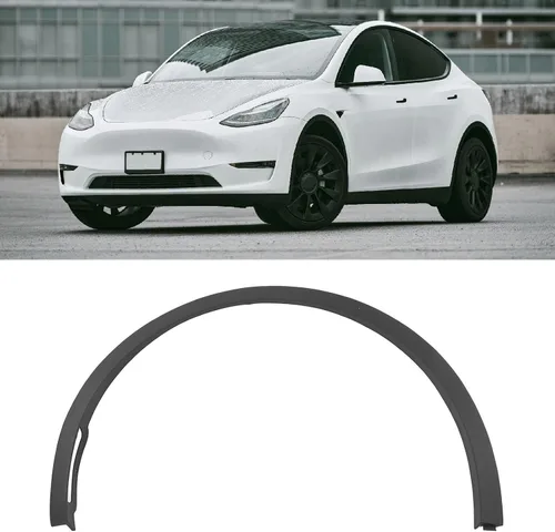Vista 4 de Para Tesla, moldura de arco de rueda lateral del pasajero trasero, protector contra salpicaduras de moldura de rueda lateral de automóvil para 2020