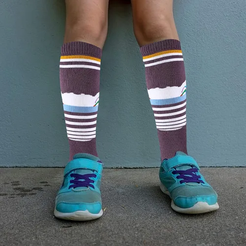 Vista 4 de HGRTYXS Calcetines de esquí para niños, calcetines de snowboard cálidos y gruesos para invierno, calcetines térmicos para niños y niñas, esquí