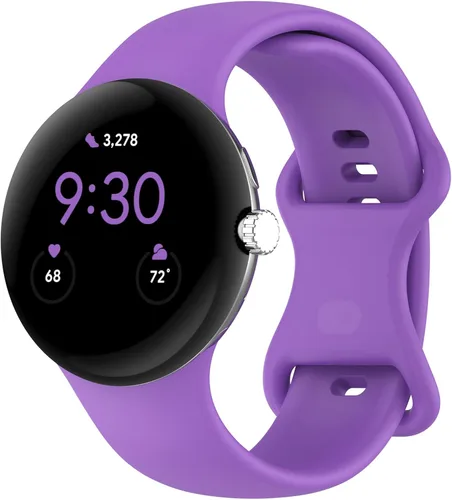 Vista 18 de Correa Compatible con Google Pixel Watch 1/2/3/4 (41mm), Pulsera de Reemplazo de Silicona Suave Deportiva para Google Pixel Watch 41mm Blanco