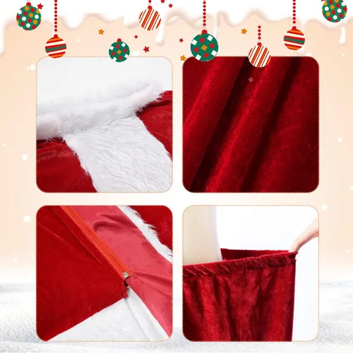 Vista 4 de Disfraz de Papá Noel de Navidad para hombre de terciopelo de lujo para adultos