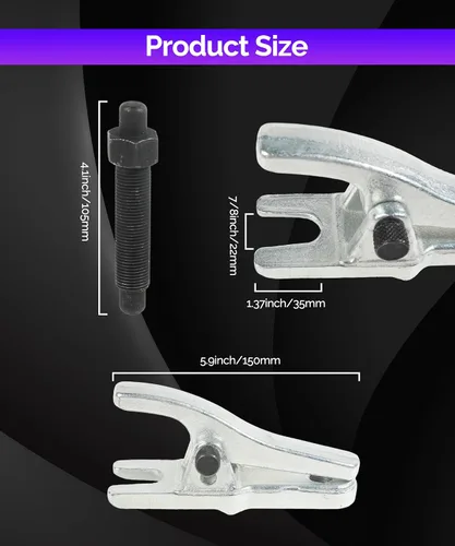 Vista 6 de RACOONA Separador de rótula, herramienta separadora de rótula, accesorios de automóvil, herramienta universal de extracción de rótulas ajustable