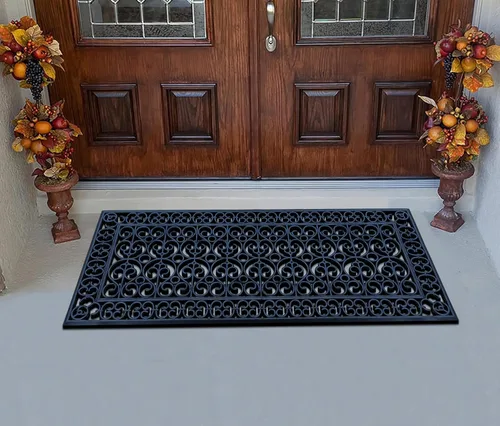 Vista 5 de A1 Home Collections - Alfombra grande para puerta, de goma natural, 24”x57”, ideal para entrada, limpia zapatos de suciedad y mugre, alfombra