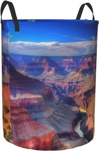 Vista 2 de Beauty Grand Canyon print Circular Hamper Waterproof Storage Bin Organizer Basket Laundry Hamper With Handles For Clothes Toys Small
