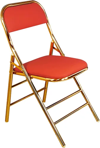 Vista 7 de QQXX Silla plegable con asiento acolchado de piel sintética, silla plegable portátil de metal con respaldo, silla de oficina básica, silla de Negro