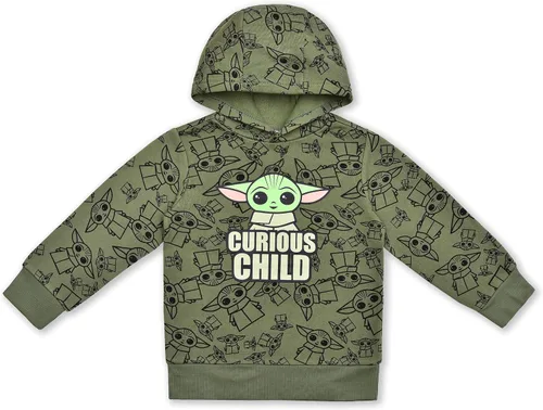 Vista 2 de Star Wars The Mandalorian Baby Yoda - Conjunto de sudadera con capucha y pantalones deportivos para bebés niños pequeños y niños color verde